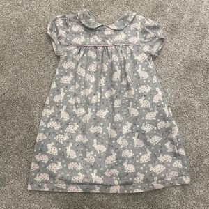 Baby Boden 12-18 months grey bunny spring  Easter dress